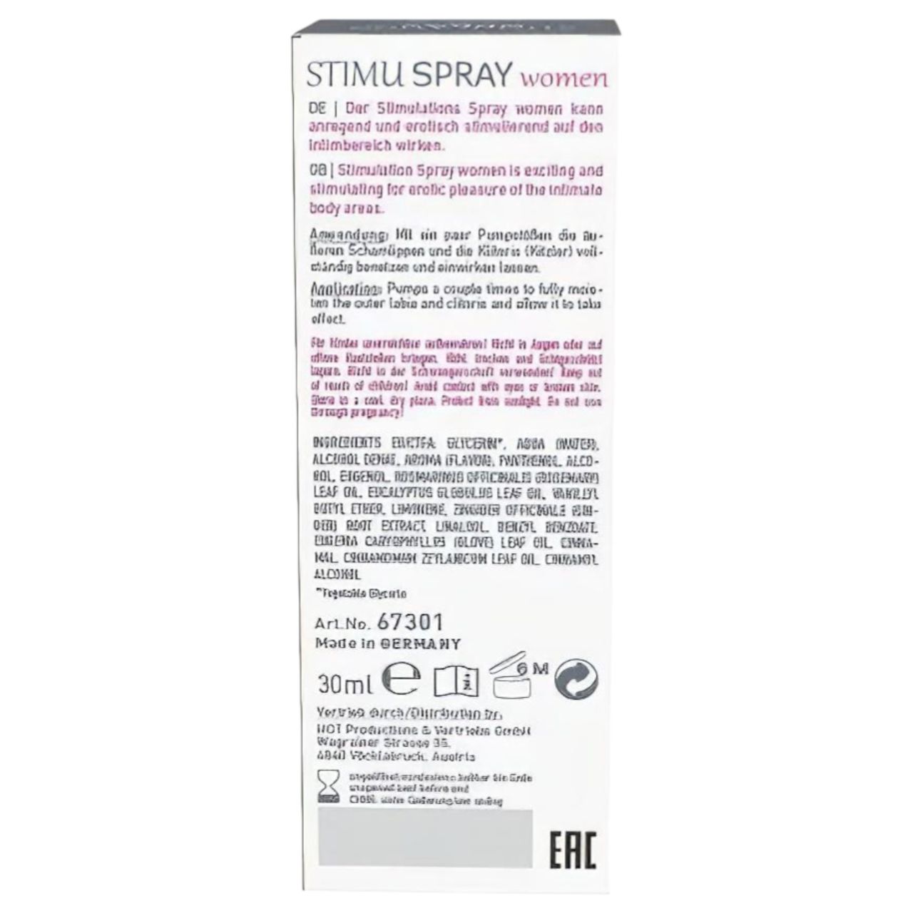 HOT Shiatsu Joyful - stimuláló spray nőknek (30ml)
