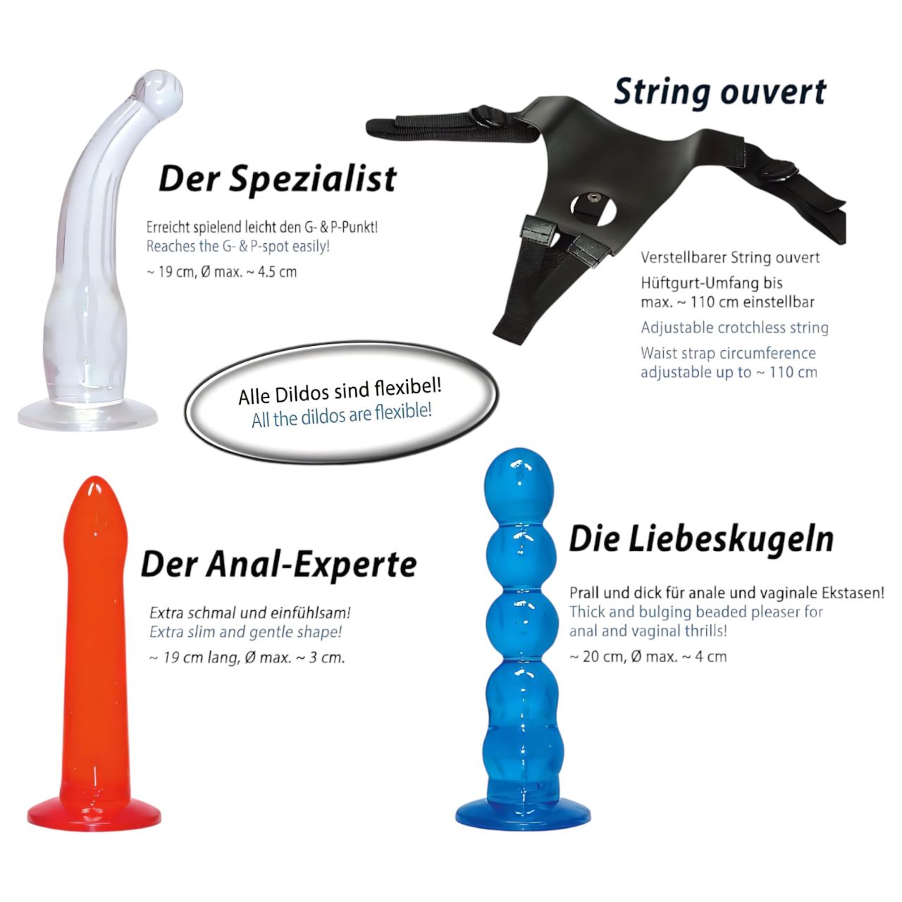 You2Toys - Felcsatolható dildó szett! - színes You2Toys - Felcsatolható dildó szett! - színes