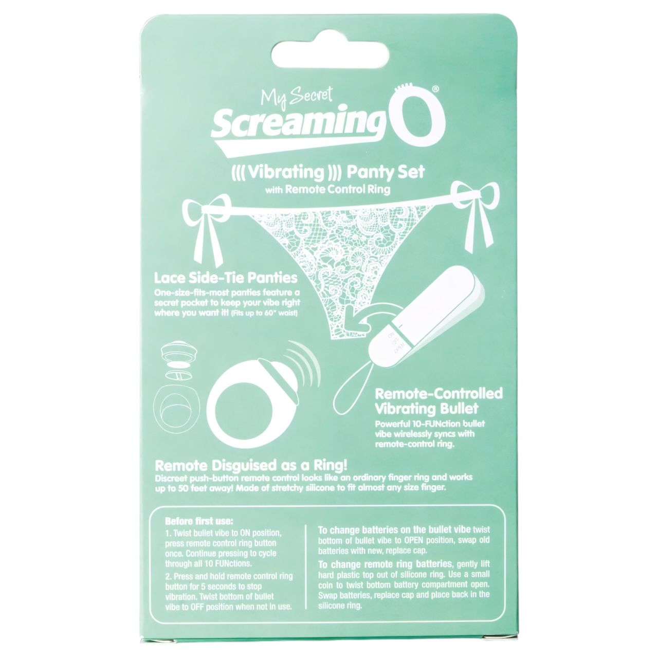 / MySecret Screaming Pant - rádiós vibrációs bugyi - fehér (S-L)