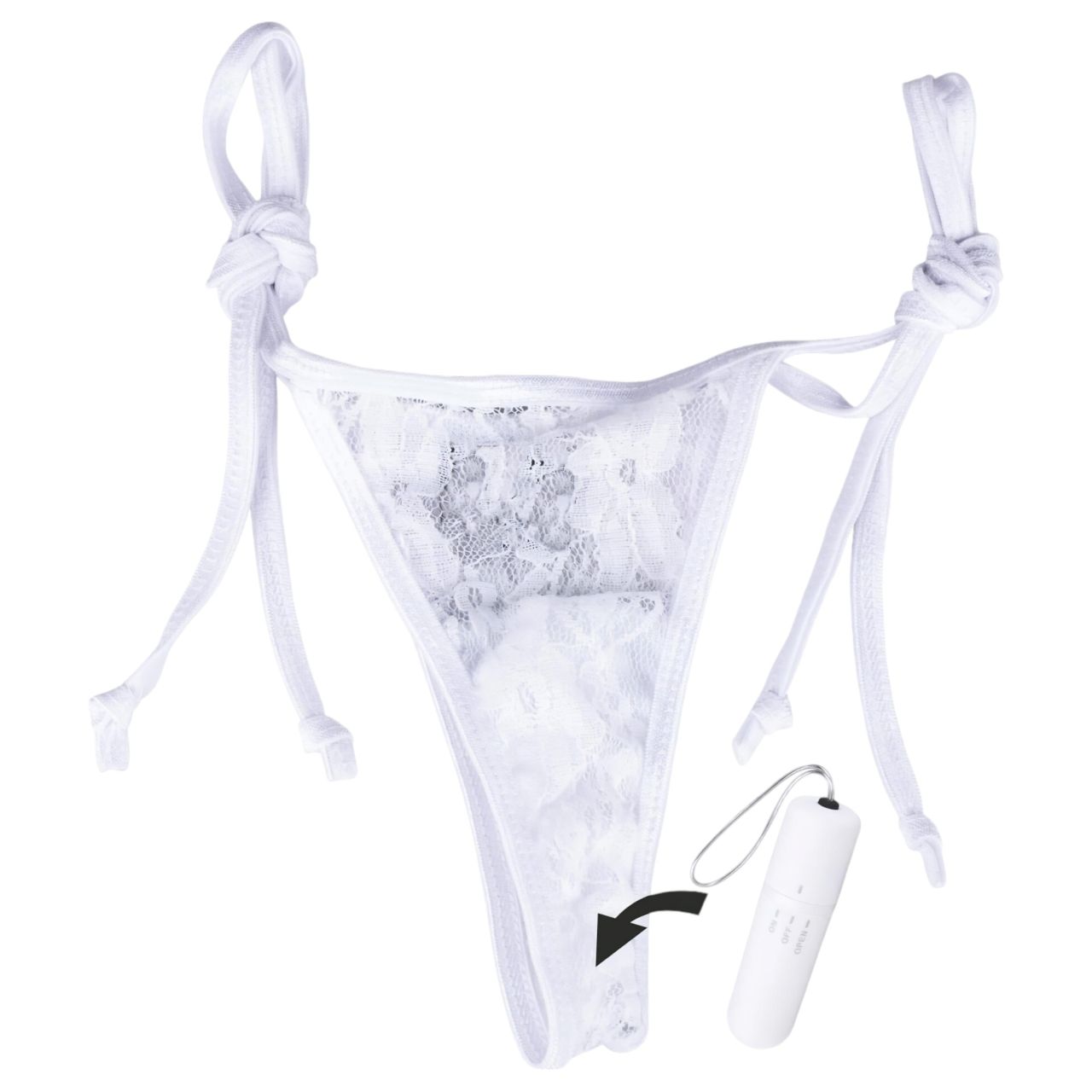 / MySecret Screaming Pant - rádiós vibrációs bugyi - fehér (S-L)