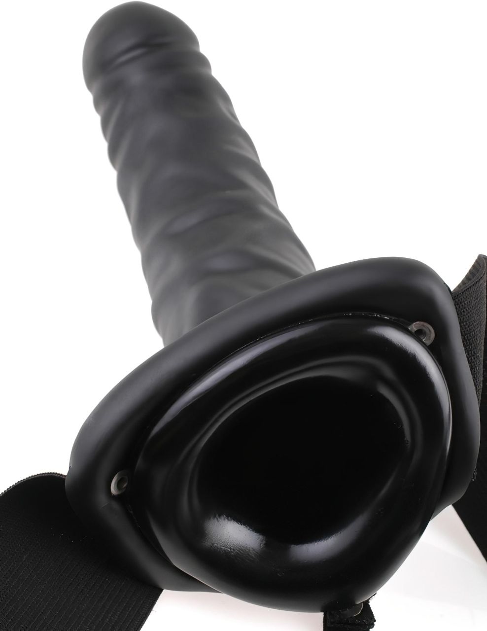 Fetish Strap-On 8 - felcsatolható, üreges vibrátor (fekete) Fetish Strap-On 8 - felcsatolható, üreges vibrátor (fekete)