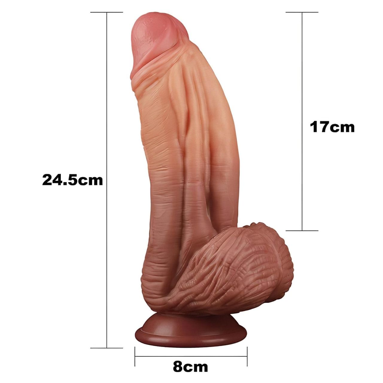 Lovetoy - kétrétegű élethű dildó - 26cm (natúr) Lovetoy - kétrétegű élethű dildó - 26cm (natúr)
