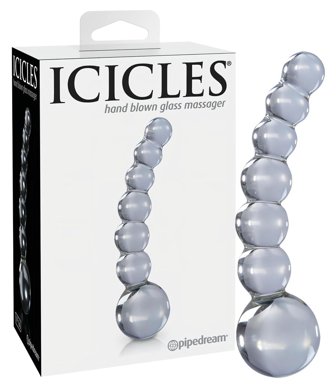Icicles No. 66 - íves, gömbös, üveg dildó (átlátszó) Icicles No. 66 - íves, gömbös, üveg dildó (átlátszó)