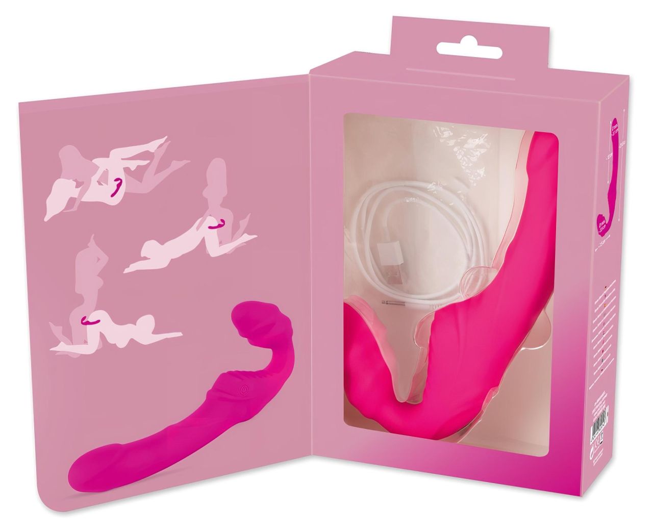 Double2Teaser - felcsatolható vibrátor tartópánt nélkül (pink)