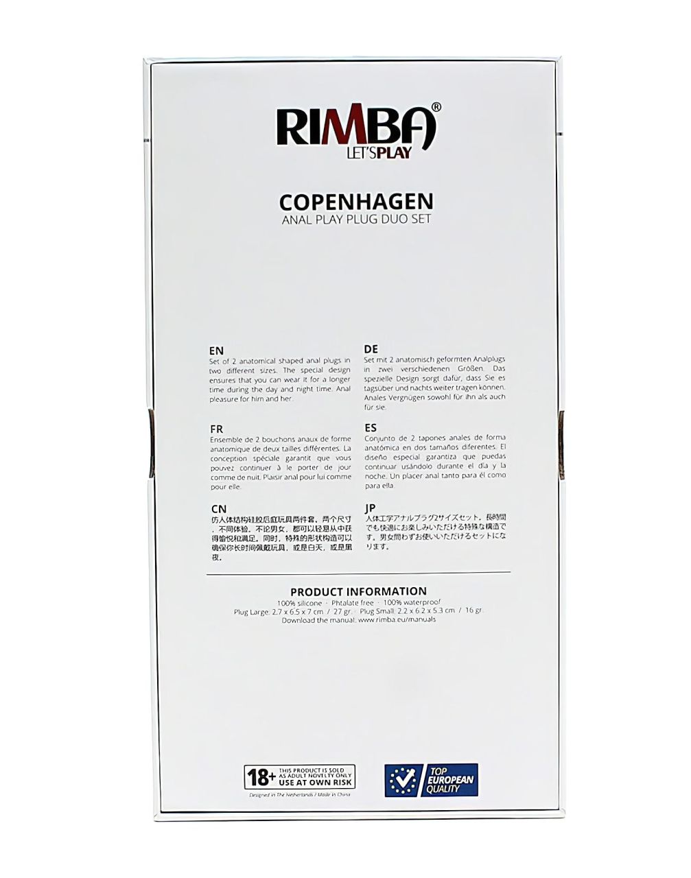 Rimba Copenhagen - anál plug szett - fekete (2db) Rimba Copenhagen - anál plug szett - fekete (2db)
