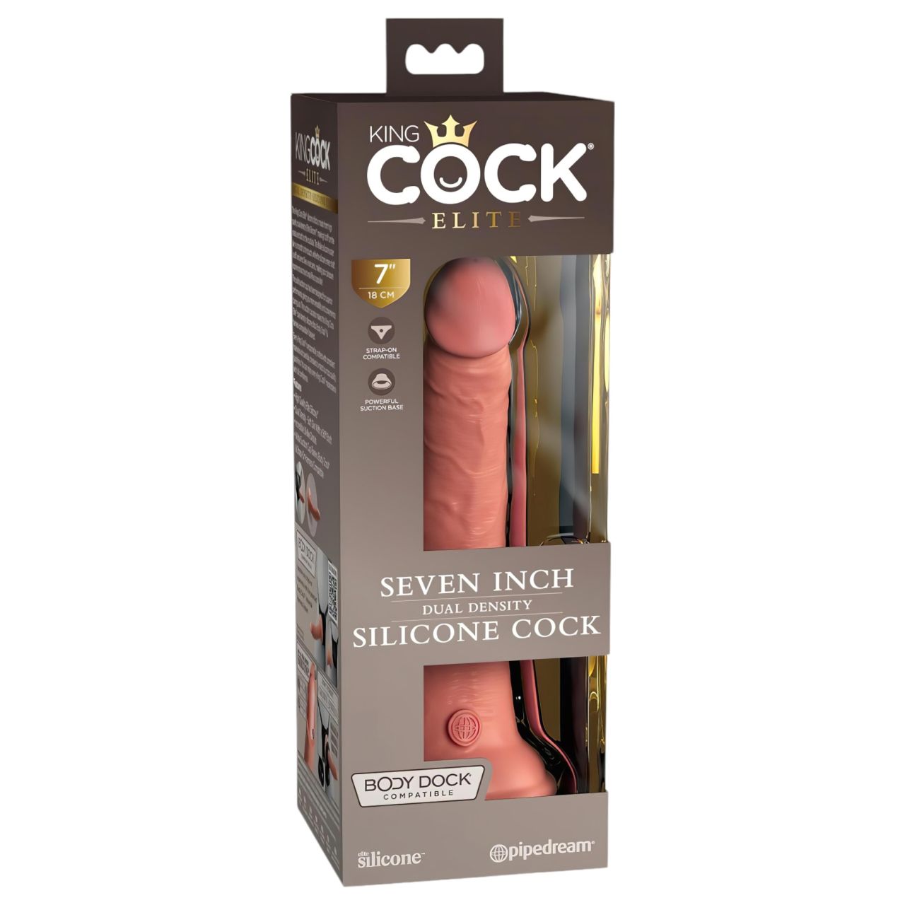King Cock Elite 7- tapadókorongos, élethű dildó (18cm) - natúr King Cock Elite 7- tapadókorongos, élethű dildó (18cm) - natúr