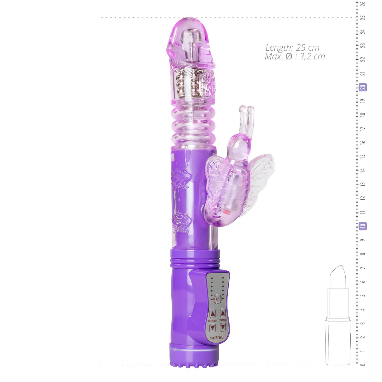 Easytoys Butterfly - forgó-lökő vibrátor (lila) Easytoys Butterfly - forgó-lökő vibrátor (lila)