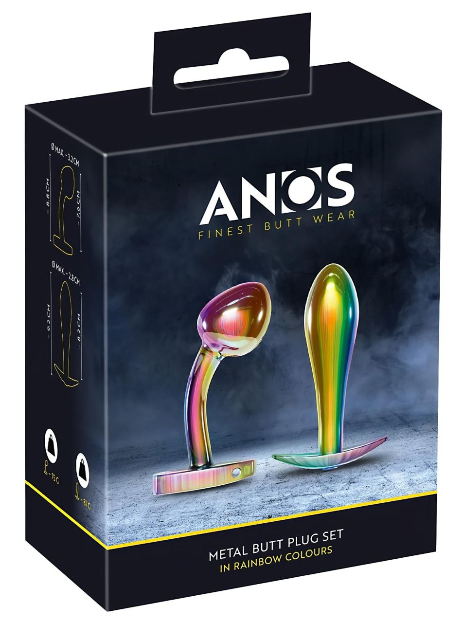 ANOS Metal Rainbow - fém anál plug szett (2 részes) ANOS Metal Rainbow - fém anál plug szett (2 részes)