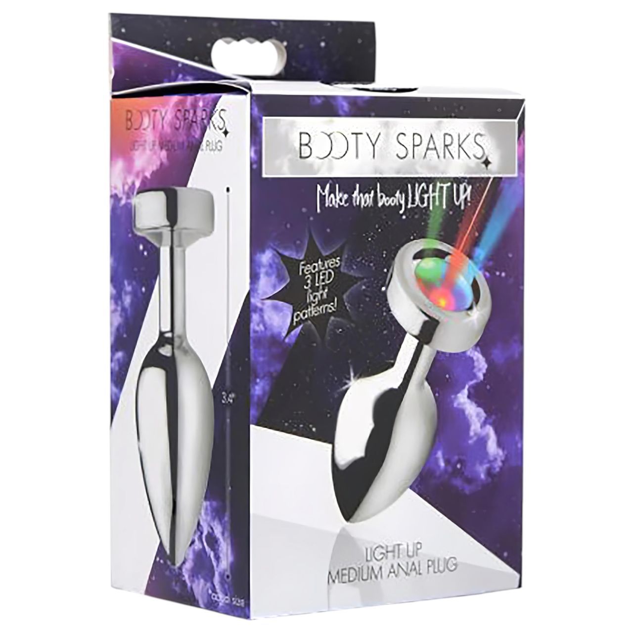 Booty Sparks - világító anál plug - közepes (ezüst) Booty Sparks - világító anál plug - közepes (ezüst)