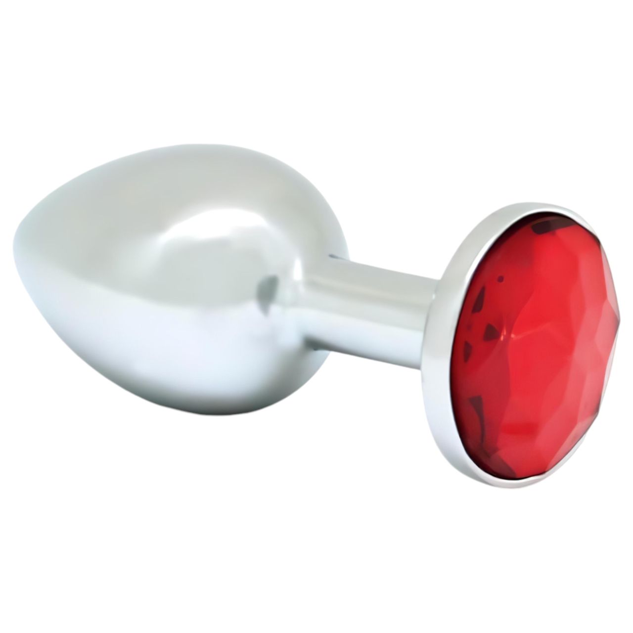 Rimba XS - piros köves, fém anál plug (ezüst) Rimba XS - piros köves, fém anál plug (ezüst)
