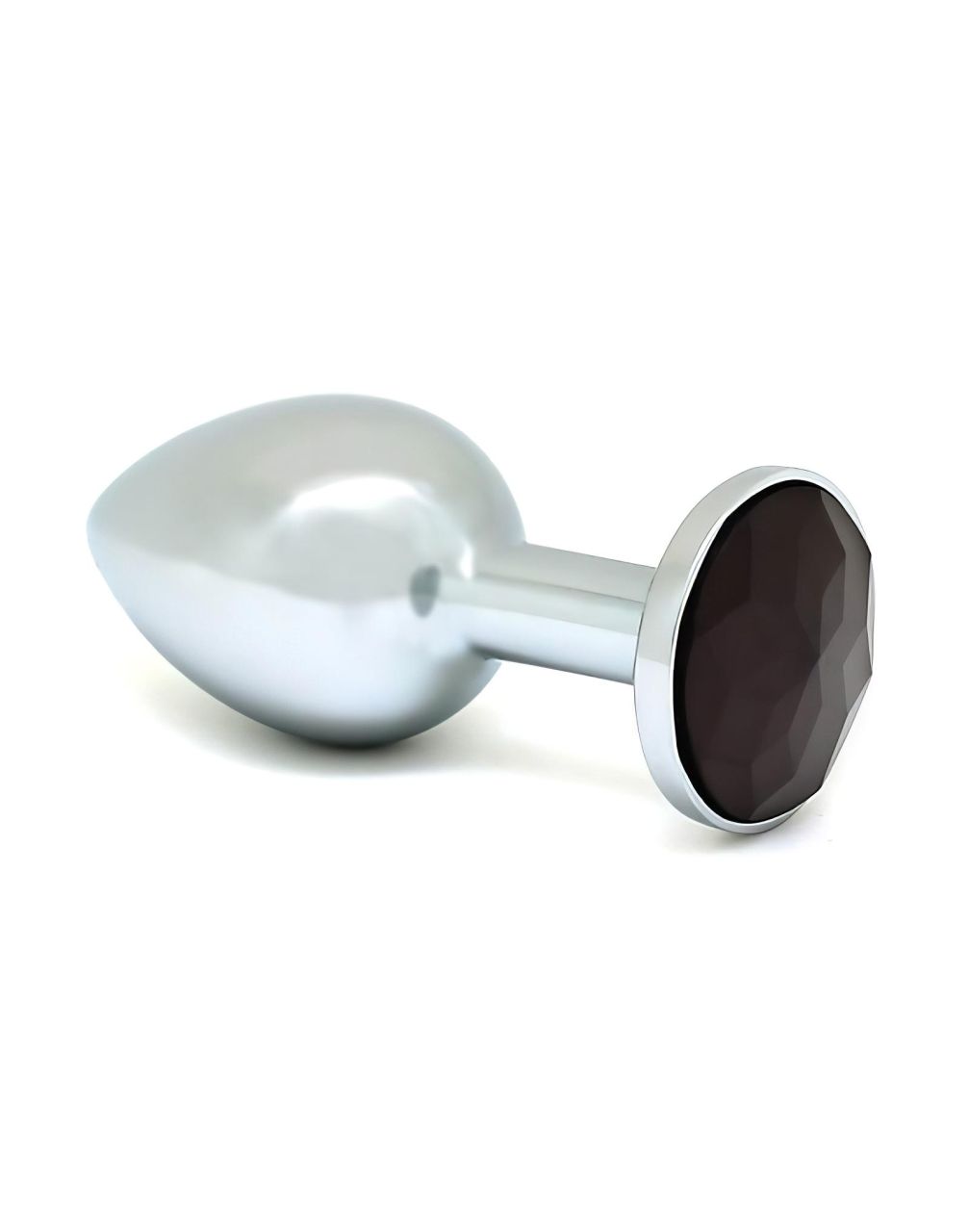 Rimba XS - fekete köves, fém anál plug (ezüst) Rimba XS - fekete köves, fém anál plug (ezüst)